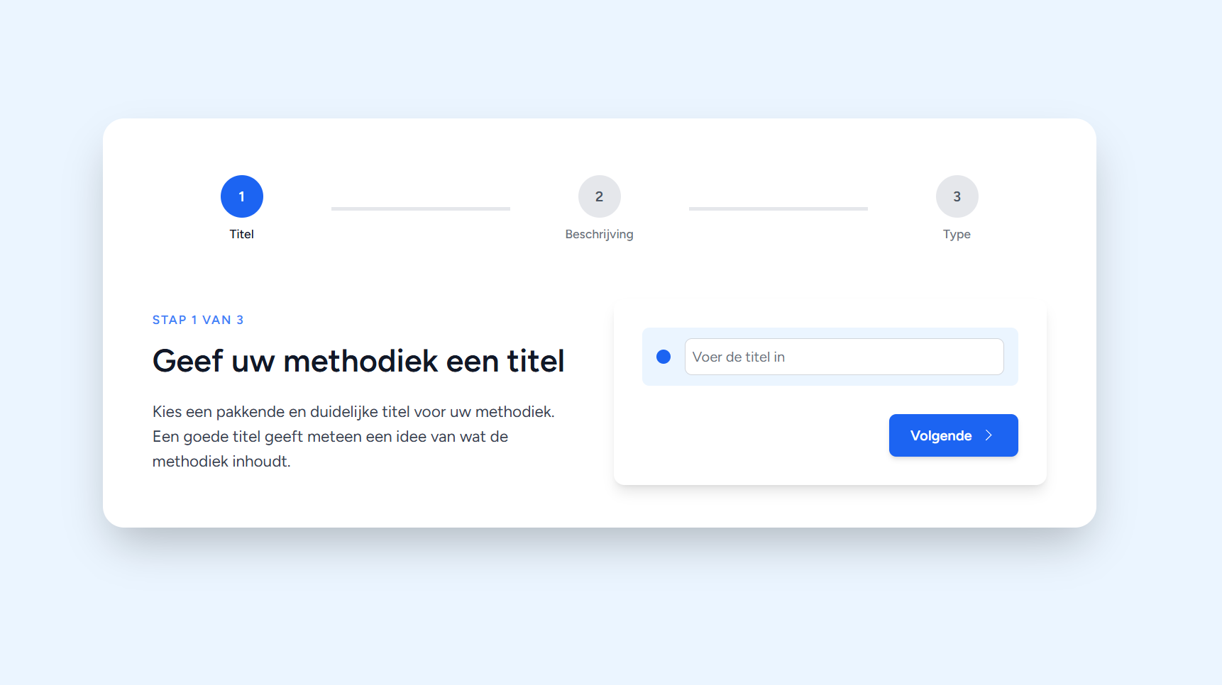 Aanmaken van een methodiek