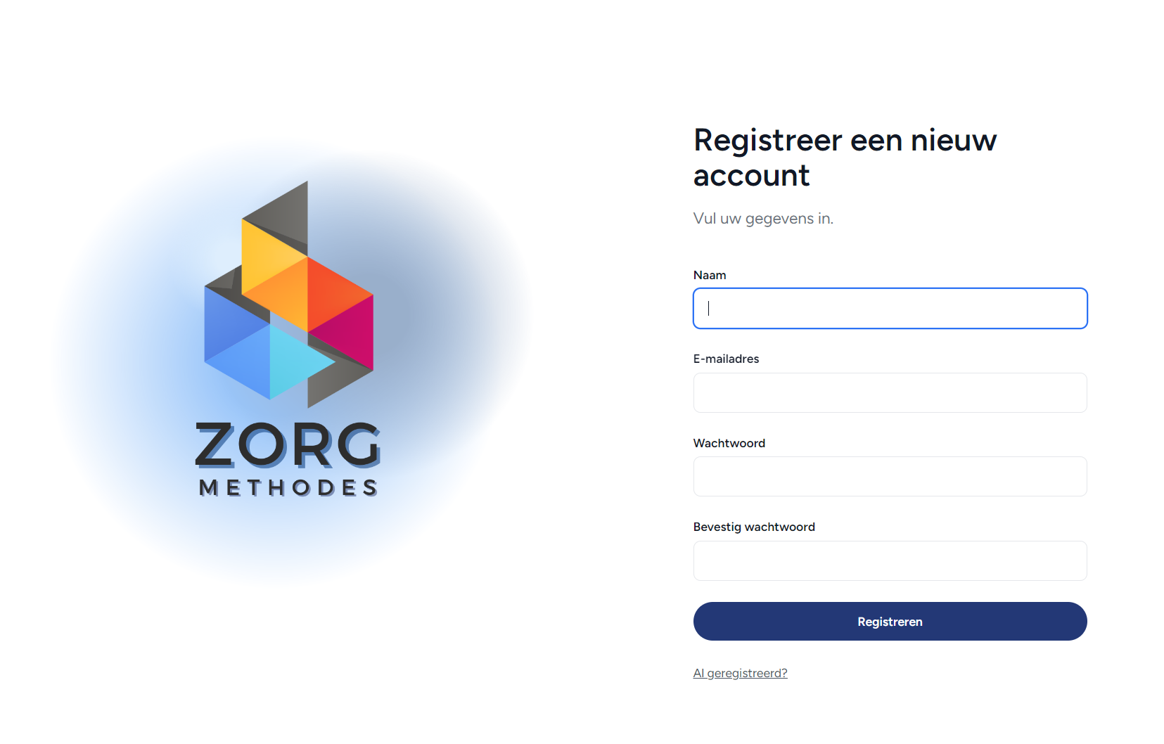 Registreren MockUp